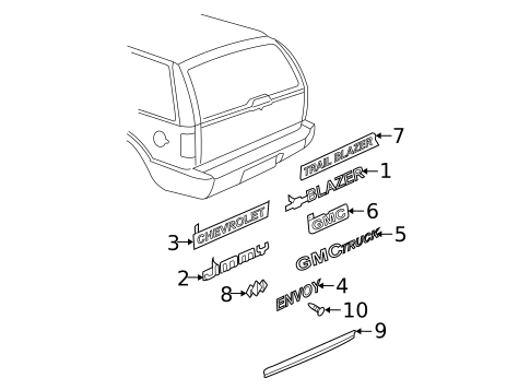 Decals & Emblems for 2001 GMC Jimmy #2