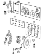 68346925AB - Brakes: Disc Brake Caliper Adapter, Left for Mopar Image