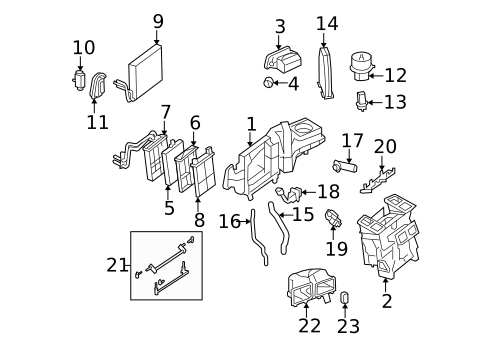 Evaporator & Heater Components for 2007 Mercedes-Benz R 63 AMG&reg; #1