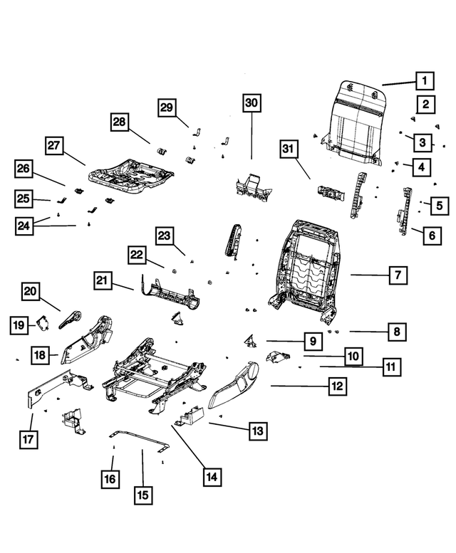 1RX05DK2AA - Interior Trim: Front Seat Back Panel for Mopar Image