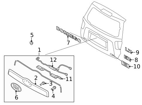 Exterior Trim - Lift Gate for 2009 Kia Borrego #0