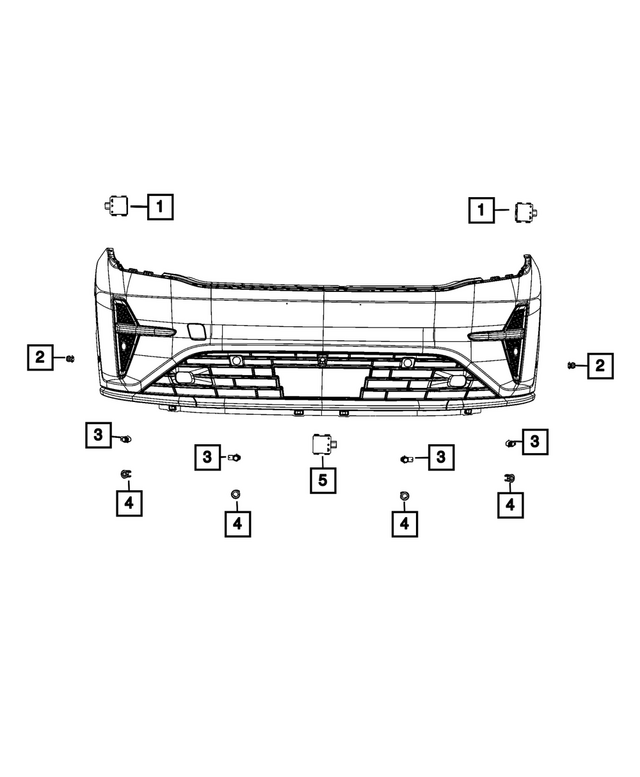 4699069AI - Frame, Bumper and Fascia: Mid Range Radar, Right Or Left for Mopar Image