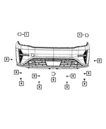 4699069AI - Frame, Bumper and Fascia: Mid Range Radar, Right Or Left for Mopar Image