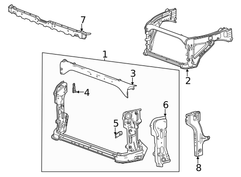 Radiator Support for 2024 GMC Sierra 2500 HD #0