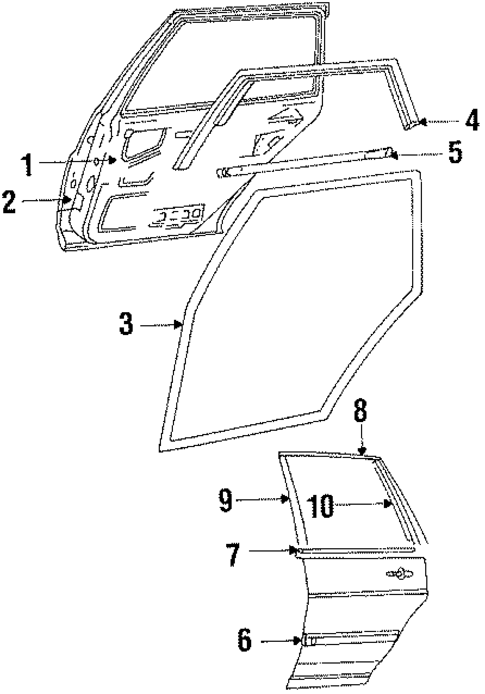 Door & Components for 1985 Volkswagen Quantum #0