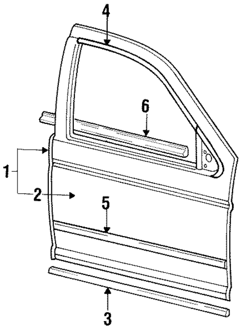 Door & Components for 1993 Mercury Sable #0