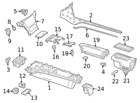 Center Console for 2020 Mercedes-Benz SL550 #0