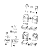 7JH77DBNAA - : Front Seat Cushion Cover, Left for Mopar Image