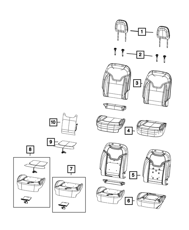 7JH77DBNAA - : Front Seat Cushion Cover, Left for Mopar Image