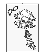 6K121111P - Cooling System: Thermostat Housing for Volkswagen: Beetle, Jetta, Passat Image