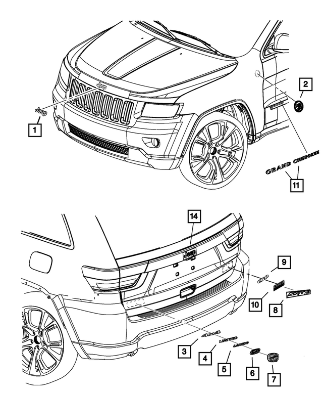 68223749AA - Exterior Ornamentation: Lift-Gate Nameplate for Mopar Image