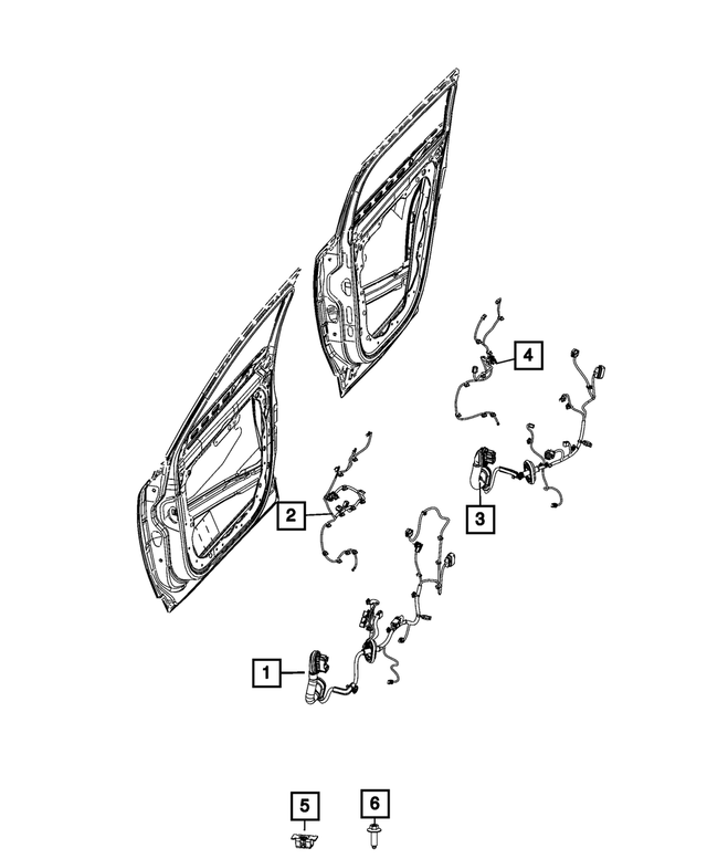 68592601AD - Electrical: Rear Door Wiring, Right for Mopar Image