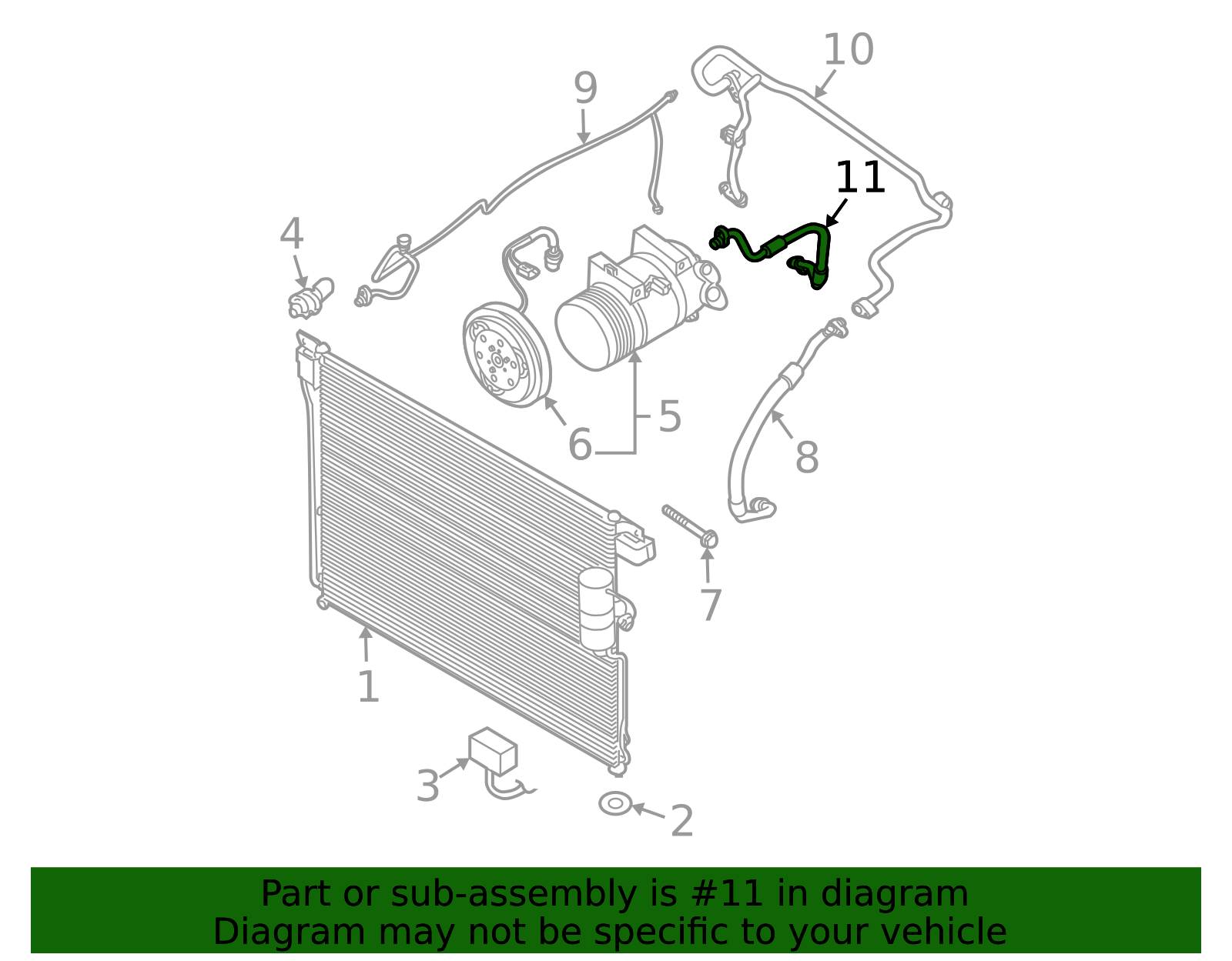 Genuine A/c High Pressure Hose (d40 N50) - 92490-ZS50A