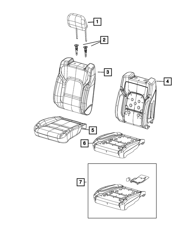 « 6RE56BD3AE – Interior Trim : Dossier De Siège Avant Couvercle, Côté Droit pour Mopar Image »
