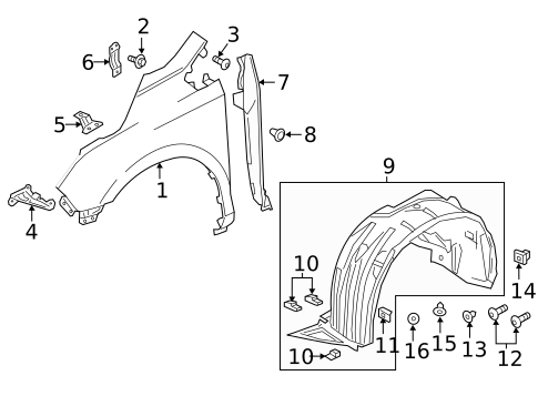 Fender & Components for 2020 Honda Odyssey #0