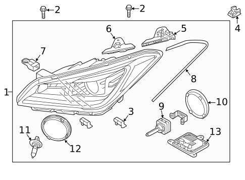 Headlamp Components for 2015 Hyundai Genesis #0
