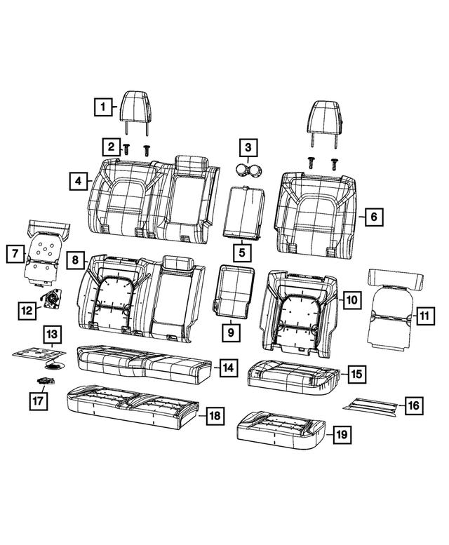 7LS83LR5AA - Interior Trim: Rear Seat Cushion Cover for Mopar Image