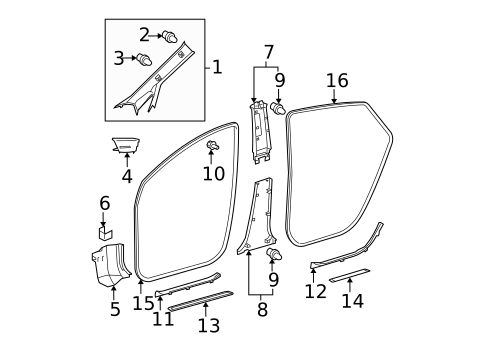 Interior Trim - Pillars for 2015 Toyota Prius #0