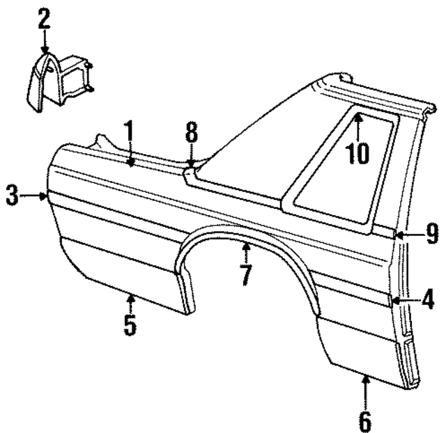D9AZ6629034A - Body: Belt Molding for Ford: LTD, LTD Crown Victoria | Mercury: Grand Marquis Image