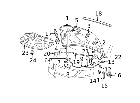 Hood & Components for 2009 Volkswagen Passat #0