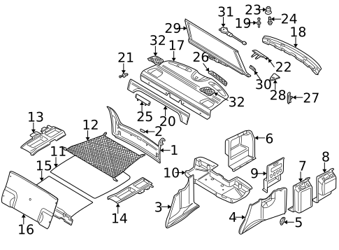 Interior Trim - Rear Body for 2003 BMW M5 #0