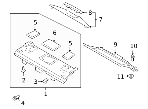 Interior Trim - Rear Body for 2011 Hyundai Genesis #1