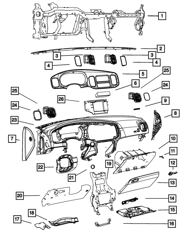 68217665AF - Interior Trim: Instrument Panel Reinforcement for Mopar Image image