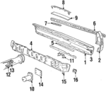 20728142 - Body: Face Bar for Cadillac: Brougham, DeVille, Fleetwood Image