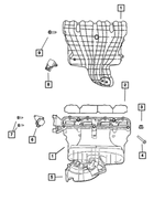 4884871AB - Engine 2.0L Four Cylinder: Throttle Body Support Bracket for Chrysler: 200, Sebring | Dodge: Avenger, Caliber, Journey | Jeep: Compass, Patriot Image