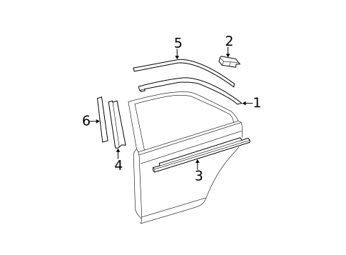 Exterior Trim - Rear Door for 2009 Toyota Camry #0
