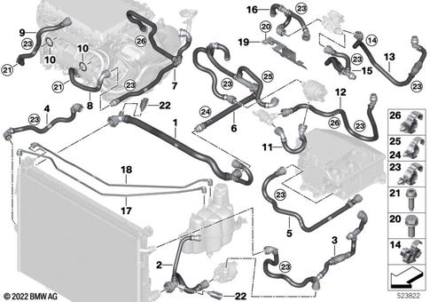 Cooling System Coolant Hoses for 2024 Mini Countryman SE ALL4 #0