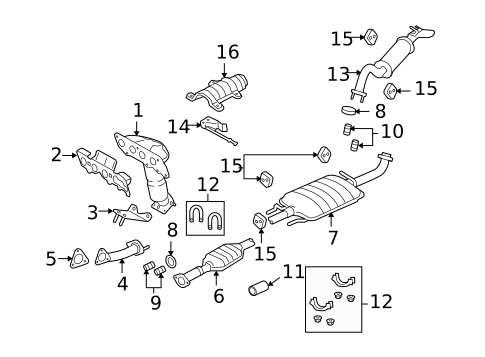 Exhaust Components for 2009 Mazda Tribute #0