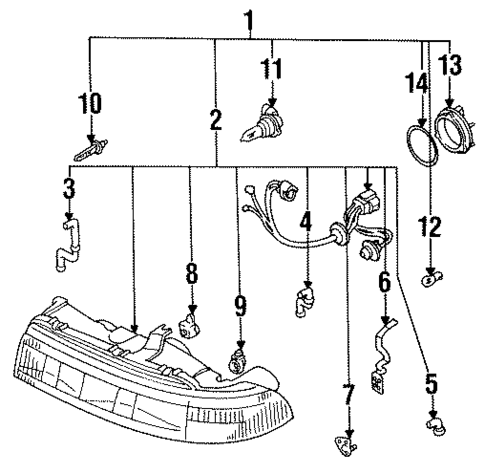 Headlamp Components for 1992 Mazda 929 #0