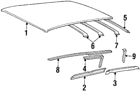Roof & Back Glass for 1988 Oldsmobile Cutlass Cruiser #0