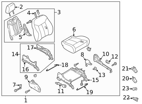 Front Seat Components for 2000 Mazda Protege #1