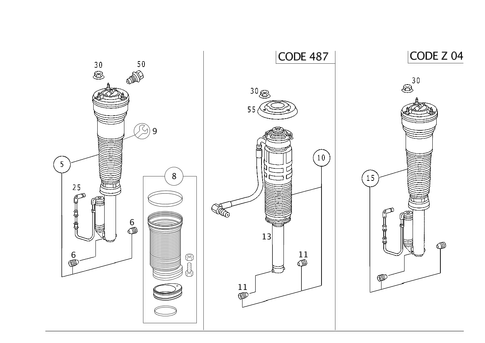 Spring Strut and Spring Strut Mounting Front for 2001 Mercedes-Benz S 55 AMG&reg; #1
