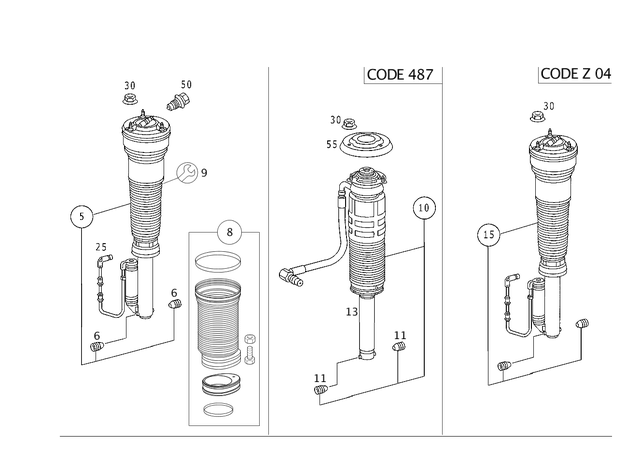 2203207713 - : Hydropneumatic Spring Leg for Mercedes-Benz Image
