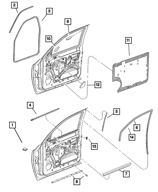 5103392AA - Doors and Related Parts: Glass Run Seal, Right for Mopar Image