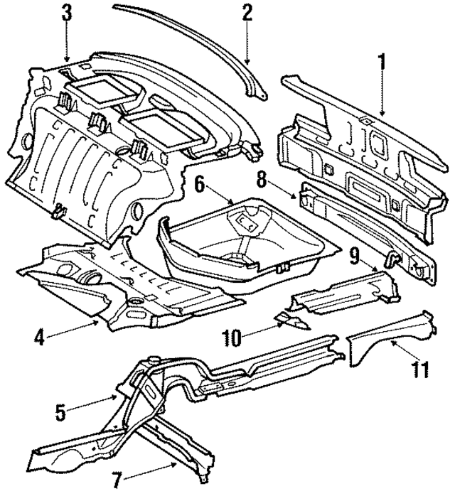 1266180259 - Body: Rear Floor Pan for Mercedes-Benz Image