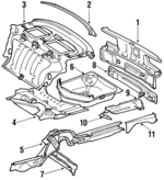 1266400271 - Body: Panel Below Lid for Mercedes-Benz Image