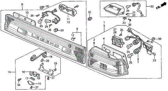 Taillight (89-90) for 1990 Acura Legend #0