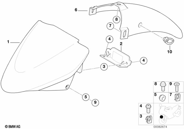 46617653637 - Frame and Mounting Parts: Fastening Bracket -  for BMW-Motorrad Image