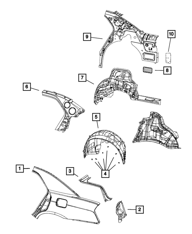 68248700AA - Frame, Bumper and Fascia: Rear Bumper Bracket, Right for Mopar Image