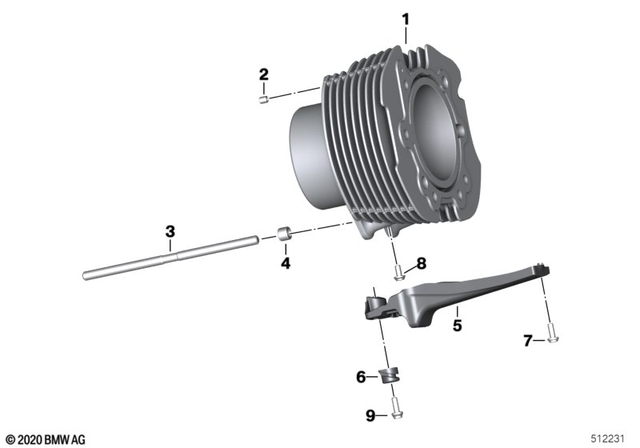 11118409828 - Engine: Cylinder Right - Black for BMW-Motorrad Image