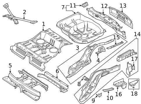 Rear Floor & Rails for 2015 Ford Police Interceptor Utility #0
