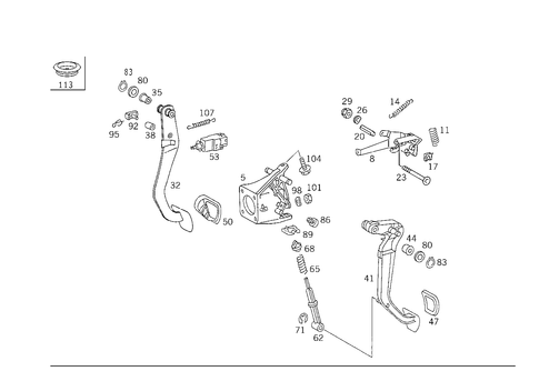 Pedal Assembly with Bearing for 1986 Mercedes-Benz 300E #2