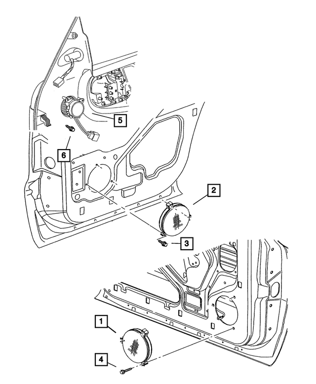 « 56043097AC – Instrument Panel and Radios and Consoles : Porte Arrière Haut-parleur, Côté Gauche Arrière pour Mopar Image »