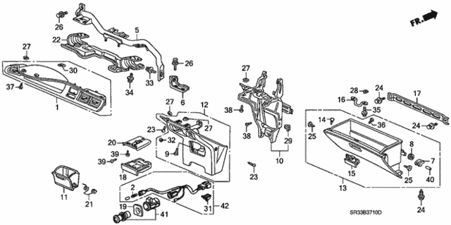 Instrument Panel Garnish (1) for 1992 Honda Civic #0