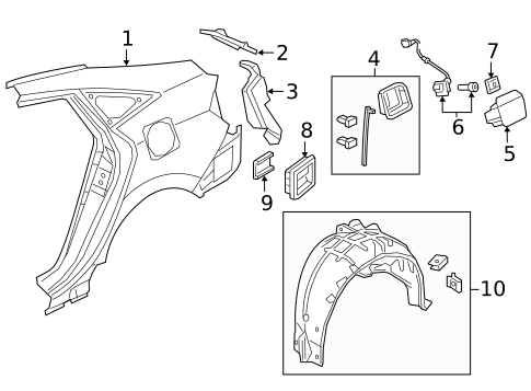 Quarter Panel & Components for 2017 Honda Civic #1
