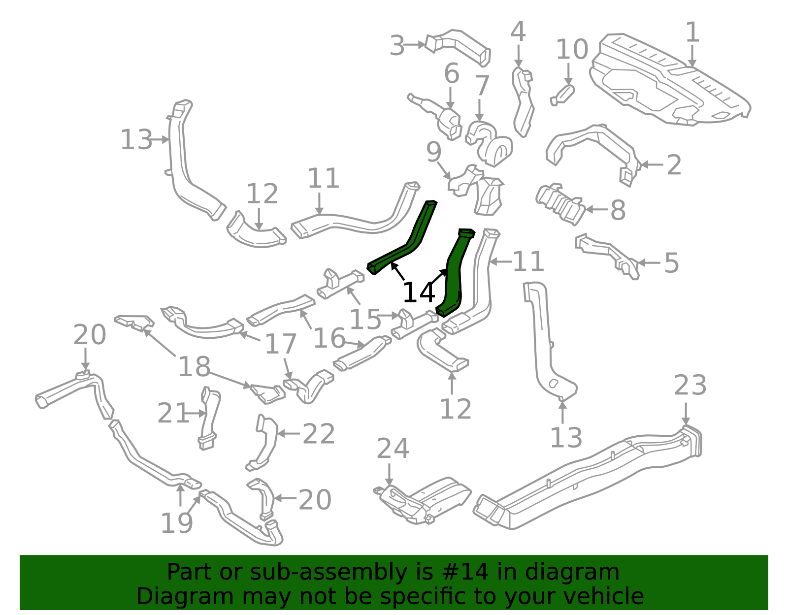 Instrument Panel Air Duct 31369366 | TascaParts.com